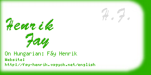 henrik fay business card